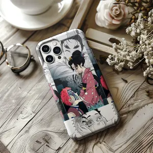 Akaza & Koyuki Demon Slayer Anime Phone Case, Anime Characters Tough Case, sad love – tragic villain Protective Smartphone Cover for iP 11 12 13 14 15 16 17 Air Pro Max SS23 24 25