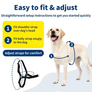 【Furlyn】No-Pull Dog Harness Medium Size - Patented Front-Lead System for Controlled Walks - Breathable Adjustable Straps - Martingale-Style Ring for Comfort and Safety