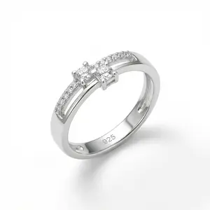 [AB100] Real Silver Ring Double Layer Design