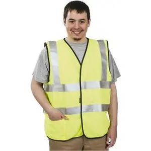 OccuNomix Size 2XL Flame Resistant/Retardant Yellow Solid General Purpose High Visibility Vest 48 to 50" Chest, Modacrylic/Aramid Blend, Hook & Loop Closure, 1 Pocket, ANSI 107-2015, ASTM F1506, ATPV=5.4 cal/cm² LUX-SSG/FR-Y2X
