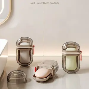 Light Luxury Travel Soap Box with Lid 1 Count Soap Bar Holder Soap Storage Case for Home Bathroom