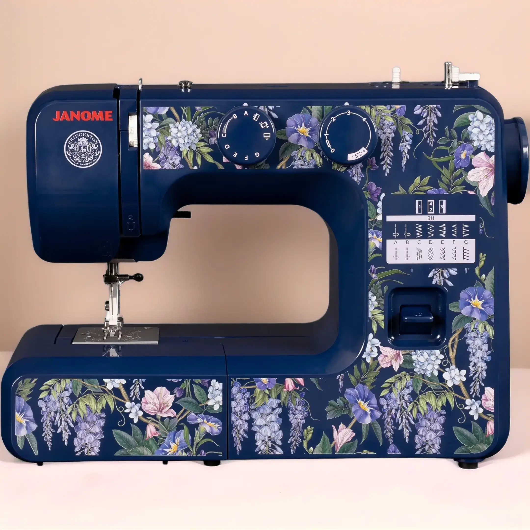 Wisteria Promenade Easy-to-Use 15-Stitch Sewing Machine Officially Licensed Bridgerton Collection