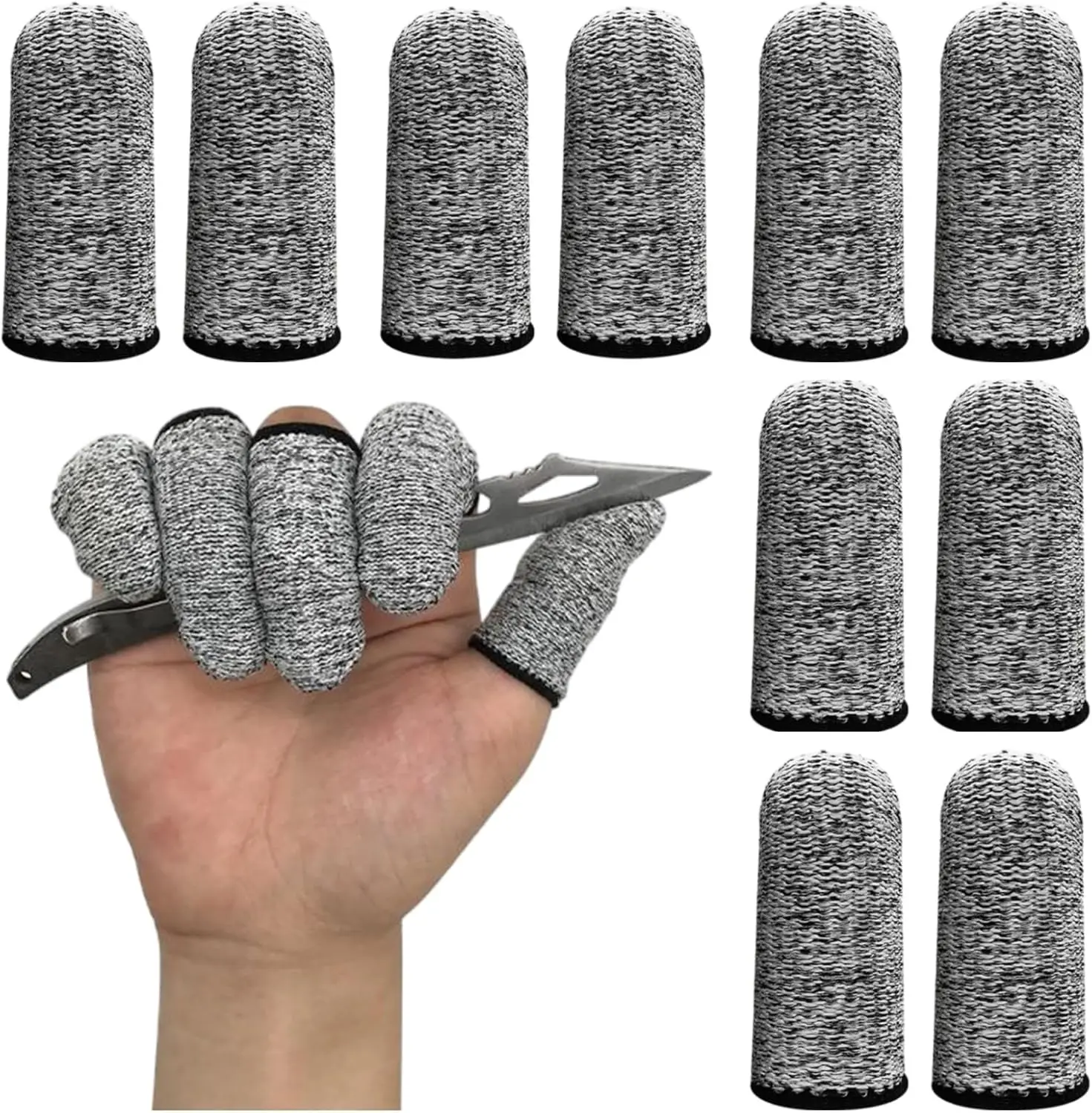 Anti cutting finger cots - Non slip reusable protective gloves for kitchen, work, sculpture, and handicrafts - Durable finger cots with textured grip and ergonomic design