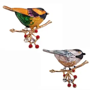 High Quality Multicolor Bird Enamel Brooch Pin - Elegant Design for Versatile Use