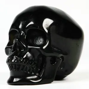 2.0 " Black Obsidian Carved Crystal Skull,Super Realistic, Crystal Healing