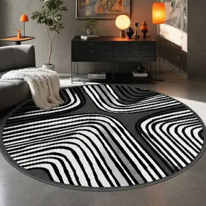 Velvet round pattern printed carpet, Modern abstract Geometric Pattern Rug, Decorative Area Rug, suitable for multiple scenarios, available in multiple sizes, soft and non-shedding.