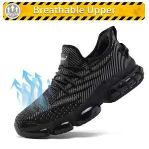Men’s Steel Toe Sneakers Safety Work Shoes Composite Toe Lightweight Durable Indestructible Footwear Comfortable Breathable Puncture Proof Worker Shoes for Outdoor Work Construction Warehouse Factory Heavy Duty Protection Casual Walking Support