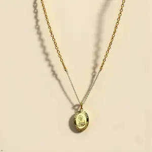 TAKAR Gold Plated St. Gerard Necklace For Pregnancy - Vermeil Fertility Charm - Catholic Prayer For Pregnancy Necklace For Women Made In USA.