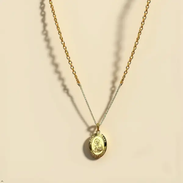 TAKAR Gold Plated St. Gerard Necklace For Pregnancy - Vermeil Fertility Charm - Catholic Prayer For Pregnancy Necklace For Women Made In USA.