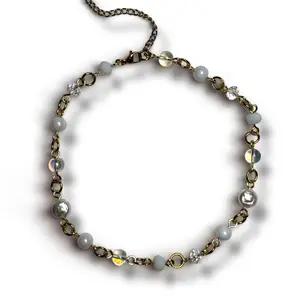 Siren Beaded Necklace Stainless Stainless Steel Glass Beads 14-17"