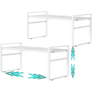 Expandable Cabinet Shelf Organizer Riser for Kitchen Pantry Cupboard Under Sink Countertop,kitchen cabinet shelf 8.3’’D * 12.2-23.6’’W * 10.4’’H