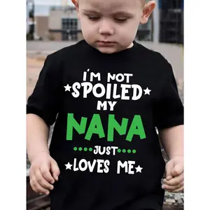 [NANA LOVES ME T-shirt] NANA LOVES ME Print Boy's T-shirt| Lightweight And Comfortable Short Sleeve| Boy's Summer Clothing