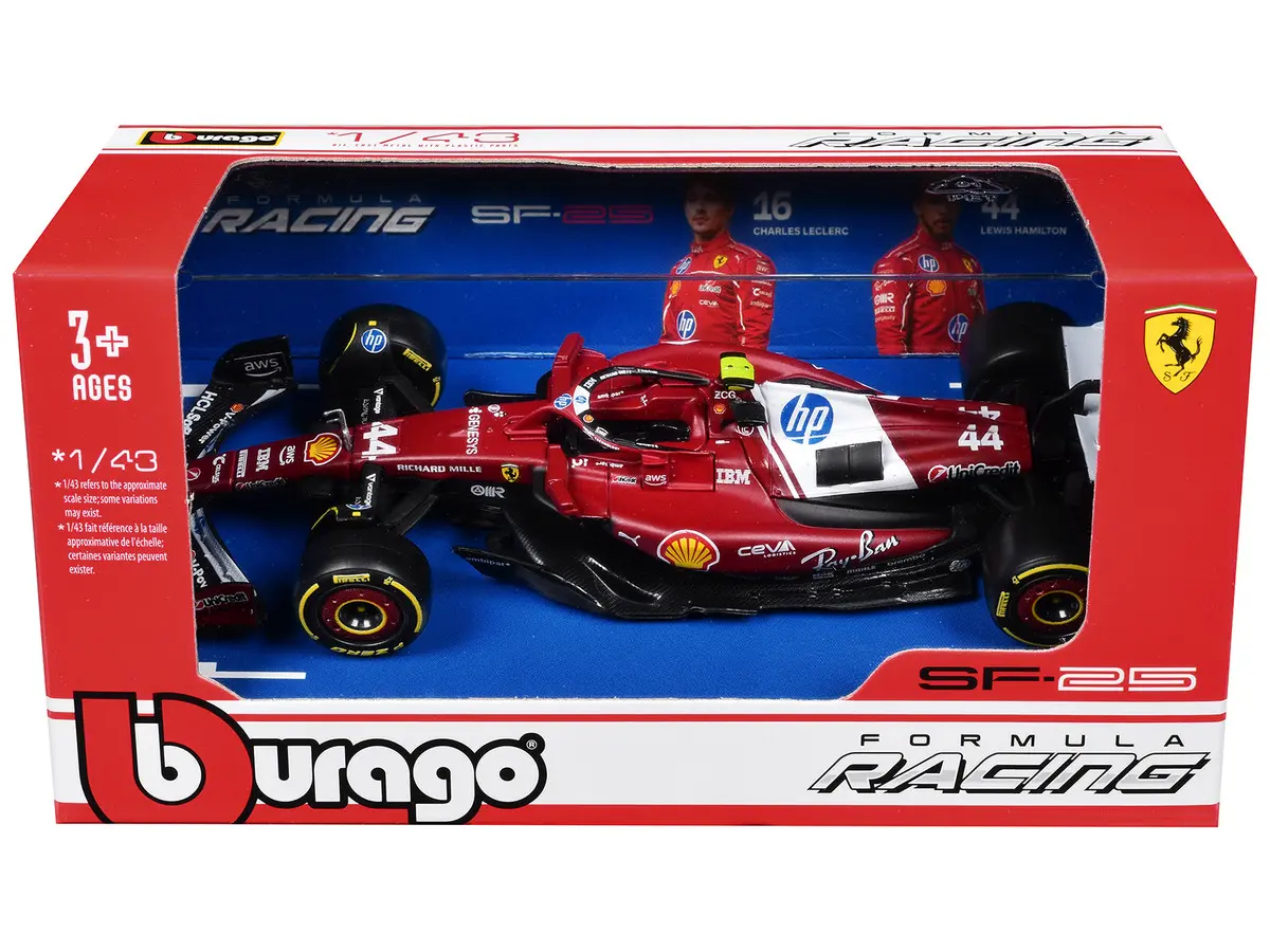 Bburago 1:43 Ferrari SF-25 #44 Lewis Hamilton 2025 Formula One F1 Diecast Model Car 18-36853LH