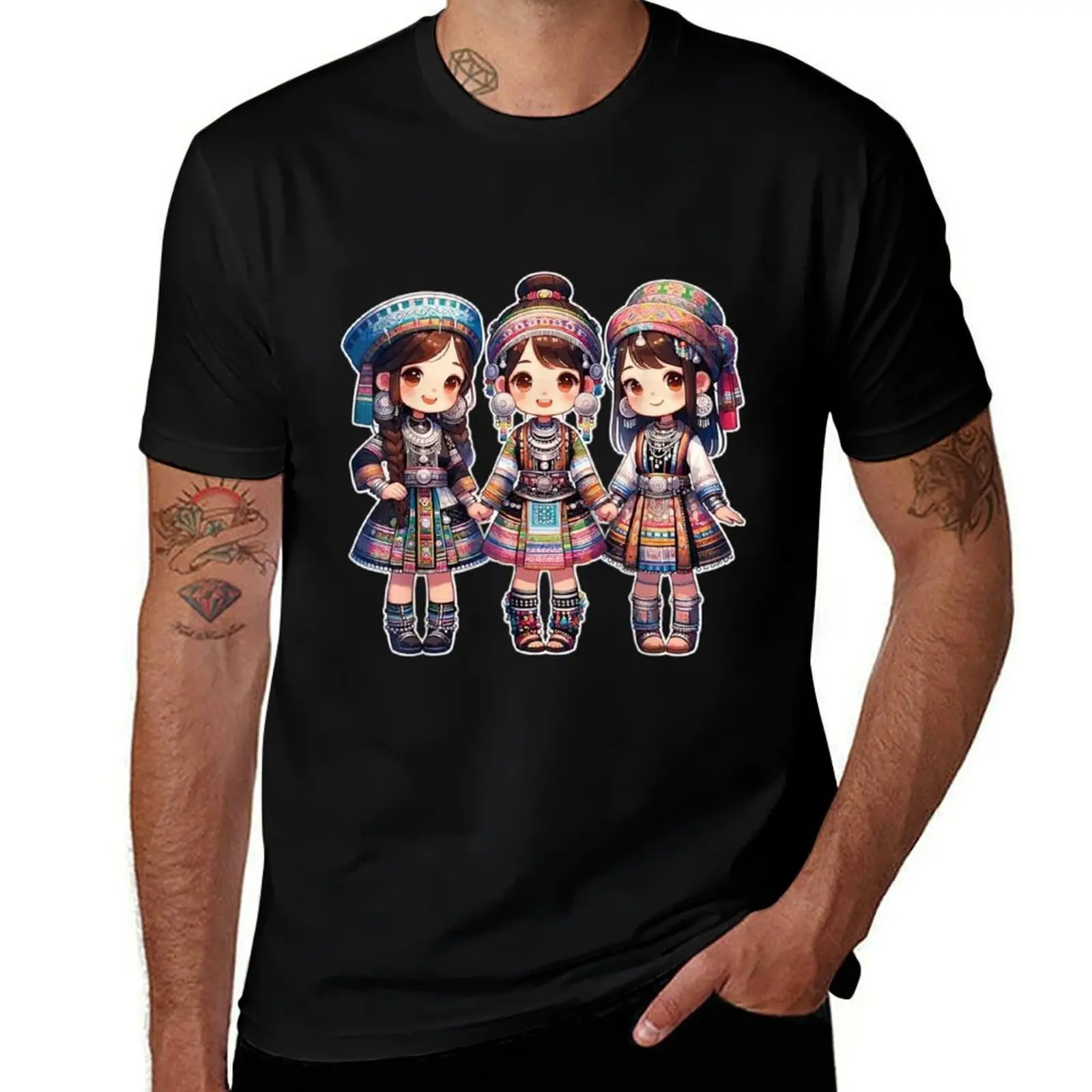 Hmong Miao Girls Mens T Shirts Cotton Short Sleeve T-Shirt Crew Neck Tees Casual Shirt
