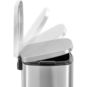 50L/13Gal Heavy Duty Hands-Free Stainless Steel Commercial/Kitchen Step Trash Can, Fingerprint-Resistant Soft Close Lid Trashcan, 50L / 13 GAL