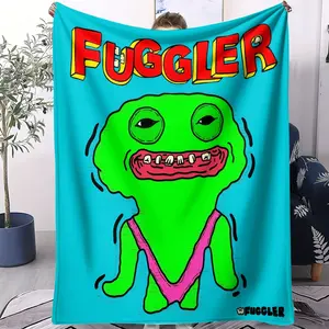 Fuggler Theme Blanket, Funny Ugly Monsters Pattern, Perfect for Teenagers' Sofa, Camping, Travel Plane Cover, Kids Birthday Gift