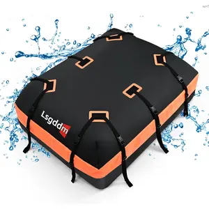 Roof Bag,  Soft  Top Carrier Without Rack, 21 Cubic  Cargo Carrier for Top of   with/Without Rack, Includes Anti-Slip Mat, 6 Door Hooks, Luggage Lock, Storage Bag