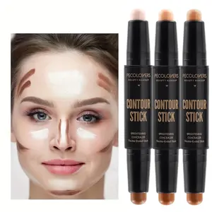 1PC [Dual-Ended Highlighter Stick] Multi-Functional Dual-Ended Highlighter And Contour Pencil - Concealer Stick - Waterproof, Buildable Concealer Foundation Stick, Bronzer Highlighter