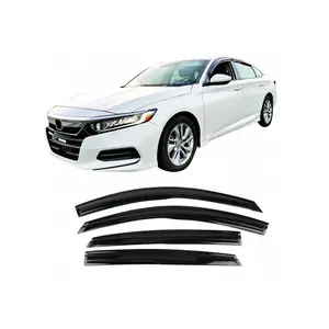 4PCS Window Visors Fit For 2018-2025 Hondas' Accord Sedan Slim Style Acrylic Tape-On Auto Car Visors Window Vent Shade Rain Sun Wind Deflector Guard By IKON MOTORSPORTS
