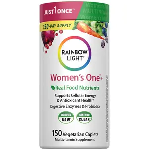 Rainbow Light Women's Multivitamin – With Ashwagandha, Lutein & Probiotics – Real Food Nutrients – 150 Vegetarian Caplets