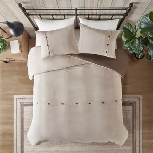 Madison Park 3pc King/California King Dallas Corduroy Duvet Cover Set Tan