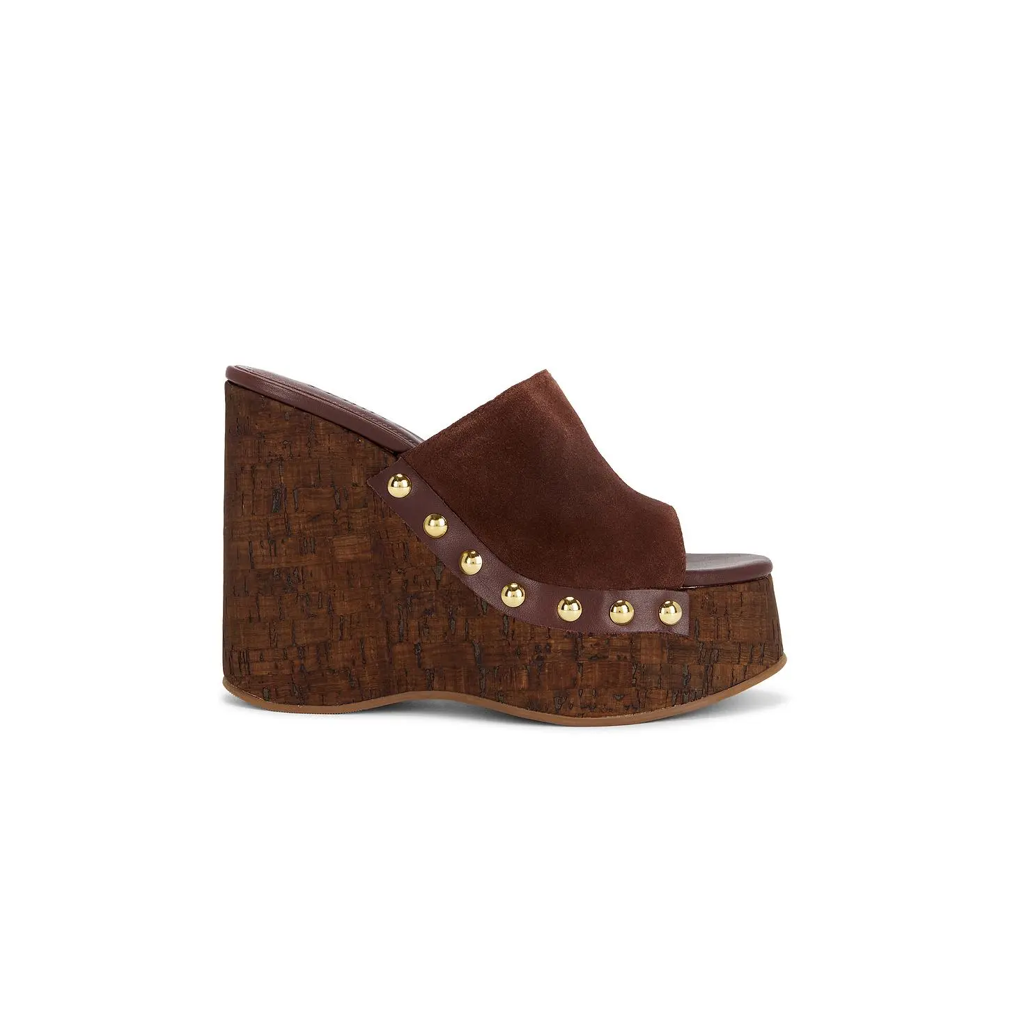 Schutz Dalle Studs Sandal in Root Brown