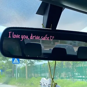 4/6/8PACK I Love You Drive Safe Mirror Sticker  Cute Car Decals for Rearview Mirror Accessories Funny Vinyl Stickers for Car Windows Tumblers Gift for Women Girls Wife Lover Him Her