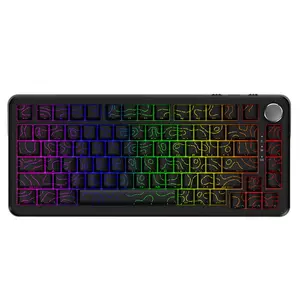 AJAZZ AK820MAX wired mechanical keyboard, Mechanical backlit keyboard magnetic switch low latency high precision sublimation keycap RGB DIY full key hot-swappable Gasket structure RT adjustable gaming keyboard office boys game gift