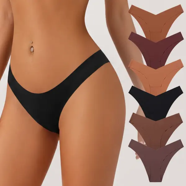 Women's Seamless Retro Wedding Panties Multi-Pack - Solid Color V-Waist Cheeky Hipster, No-Show Soft Stretch Polyamide Underwear with s,dc,Cartoon Character Details, Size S
