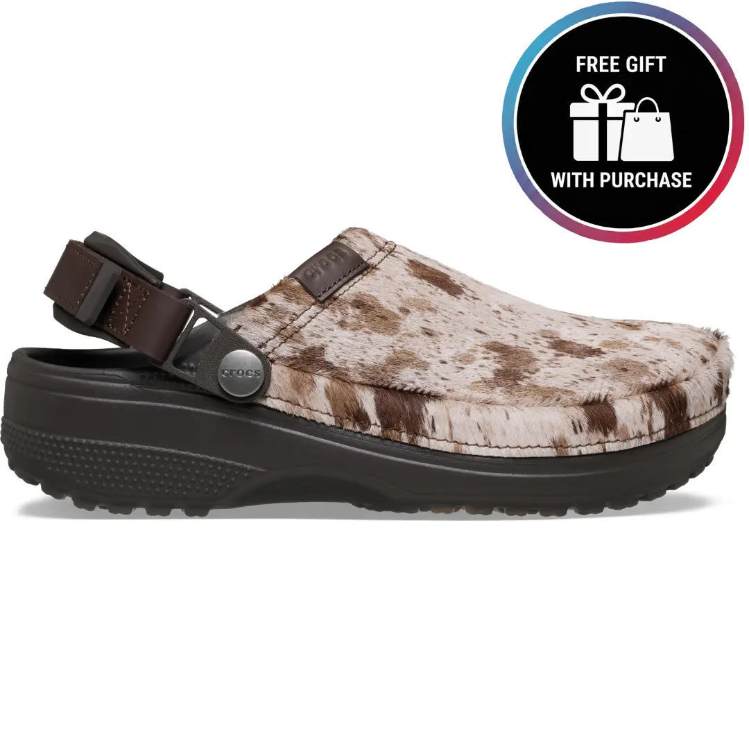 Crocs Adult Crafted Pony Hair Animal Print Clogs