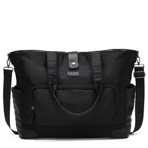 ELLE Voyage 25L Twill and Vegan Leather Weekender Duffel Bag