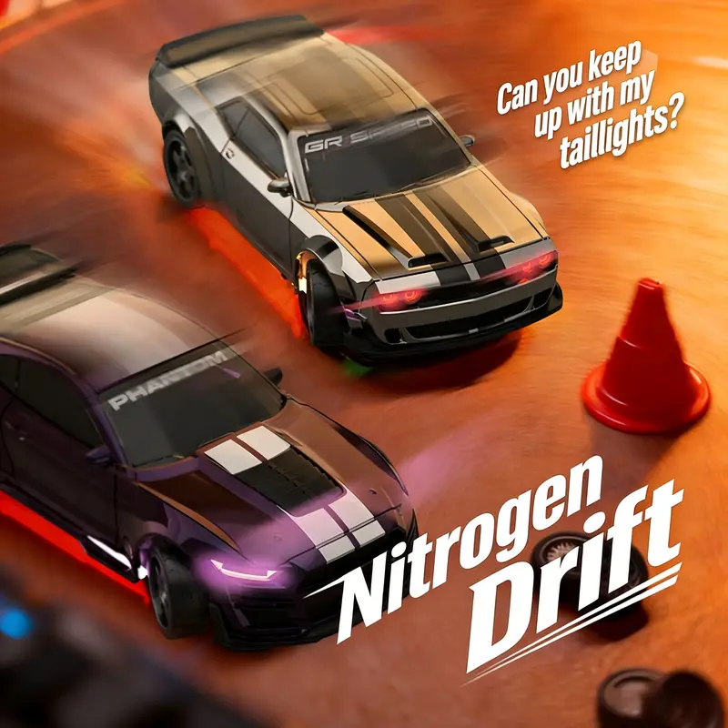 1:43 American Muscle RC Drift Car, RC Cars, Abs Alloy Precision Structure, 7 Color Lights, Type-C Charging, 30-Minute Battery Life, Ages 8+