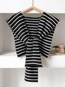 Women's Elegant Striped Shawl, Fashionable Woven Scarf for All Seasons, Casual Soft Scarf, Perfect Birthday Gift, Casual Style, Moderate Fabric Thickness