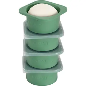 PLUS 1000ml Pizza Dough Proofing Containers for DIY Pizza, Food Stackable Boxes with Lids, Freezer, Fridge, Dishwasher Safe,4sets (Green)