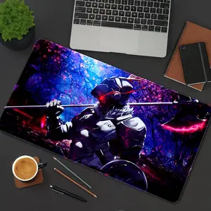 Anime Goblin Slayer Dark Fantasy Art Large Gaming Mouse Pad Blue Purple Mousepad HD Print NonSlip Rubber Base Big Size XXL Extended Keyboard Pad Office Desk Accessories