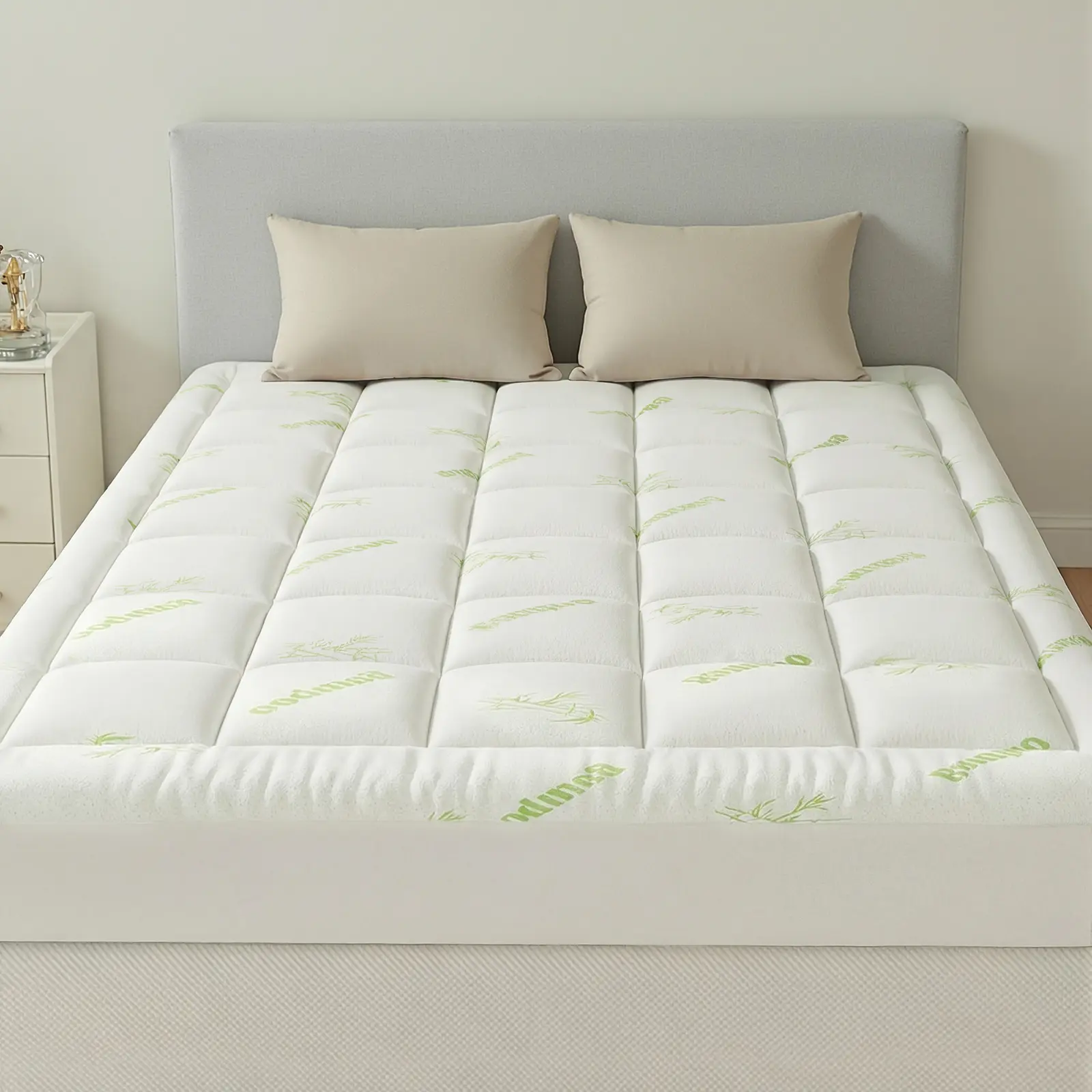 400g Bamboo Fiber Mattress Topper, Ultra‑Soft Breathable Bed Topper, Comfort‑Focused Bed Pad for Back, Side & Stomach Sleepers