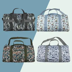 Kids' Classical Camo Print Gym Duffle Tote Sports Bag - 2-Way Carry Shoulder Design, Large Capacity, Travel Ready, Interior Pockets, for Fitness & Travel