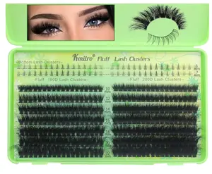 Kmilro Lash Clusters with Bottom Lashes Cluster Eyelash Extensions Wispy 10-22mm Volume Individual Lashes with Lower Eyelash Clusters 316pcs 150D+200D Thick False Lashes DIY at Home