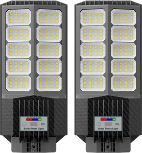 Solar Street Light, Dusk-to-Dawn Waterproof LED Solar Street Lights Outdoor with Pole Mount,9000W IP67,7000K, High Lumen Outdoor Lighting for Driveway, Farm, Street & Parking