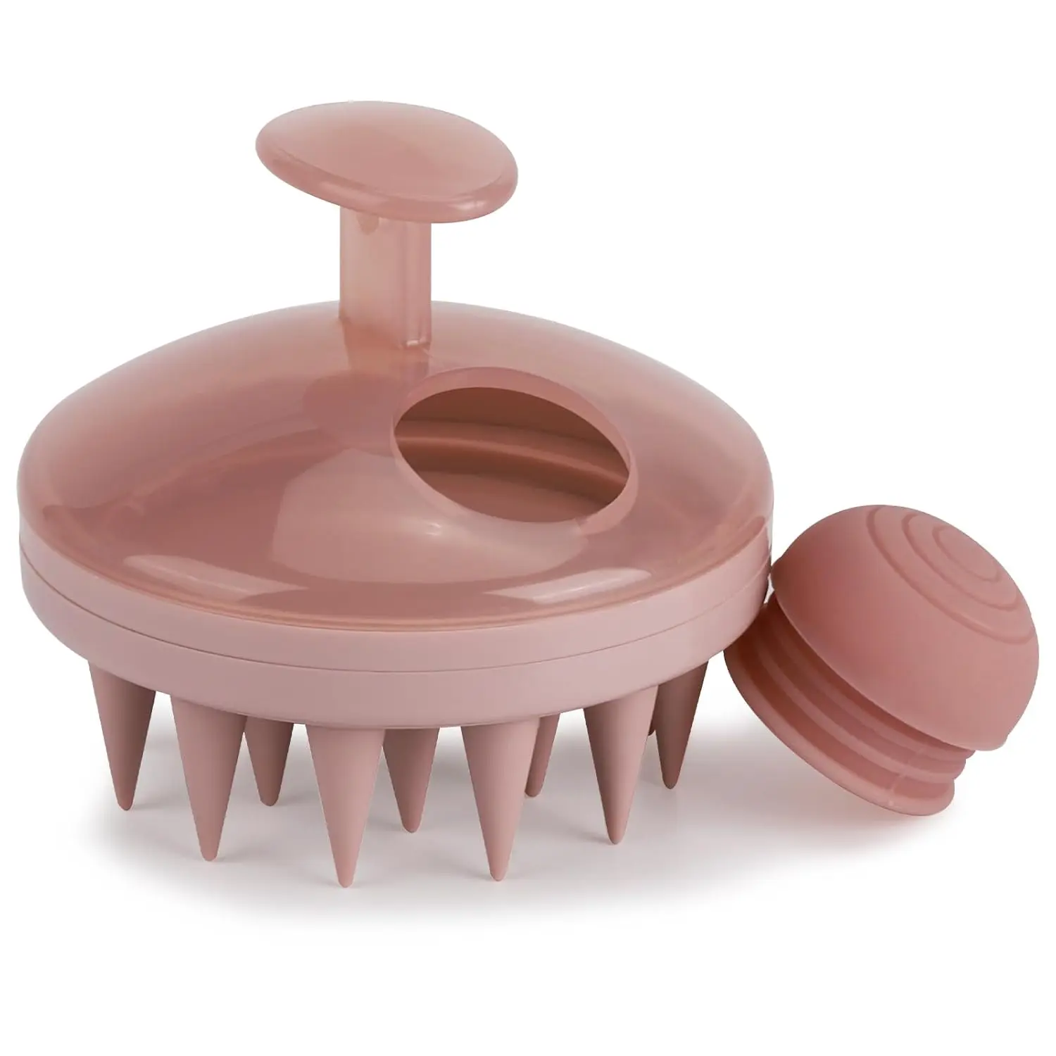 Silicone Scalp Massager Shampoo Brush with Dispenser Pink Hair Scrubber for Dandruff Removal Deep Cleaning & Exfoliating Scalp Brush for Hair Growth Unisex Design