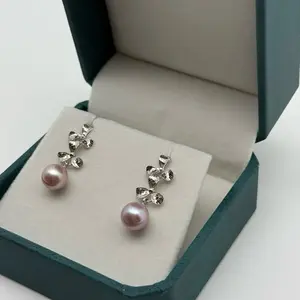 Tri-petal flower earrings in sterling silver