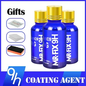 3PCS 9H Car Liquid Ceramic Coat Super Hydrophobic Glass Coating Set Polysiloxane and Nano materials Ceramics For Cars