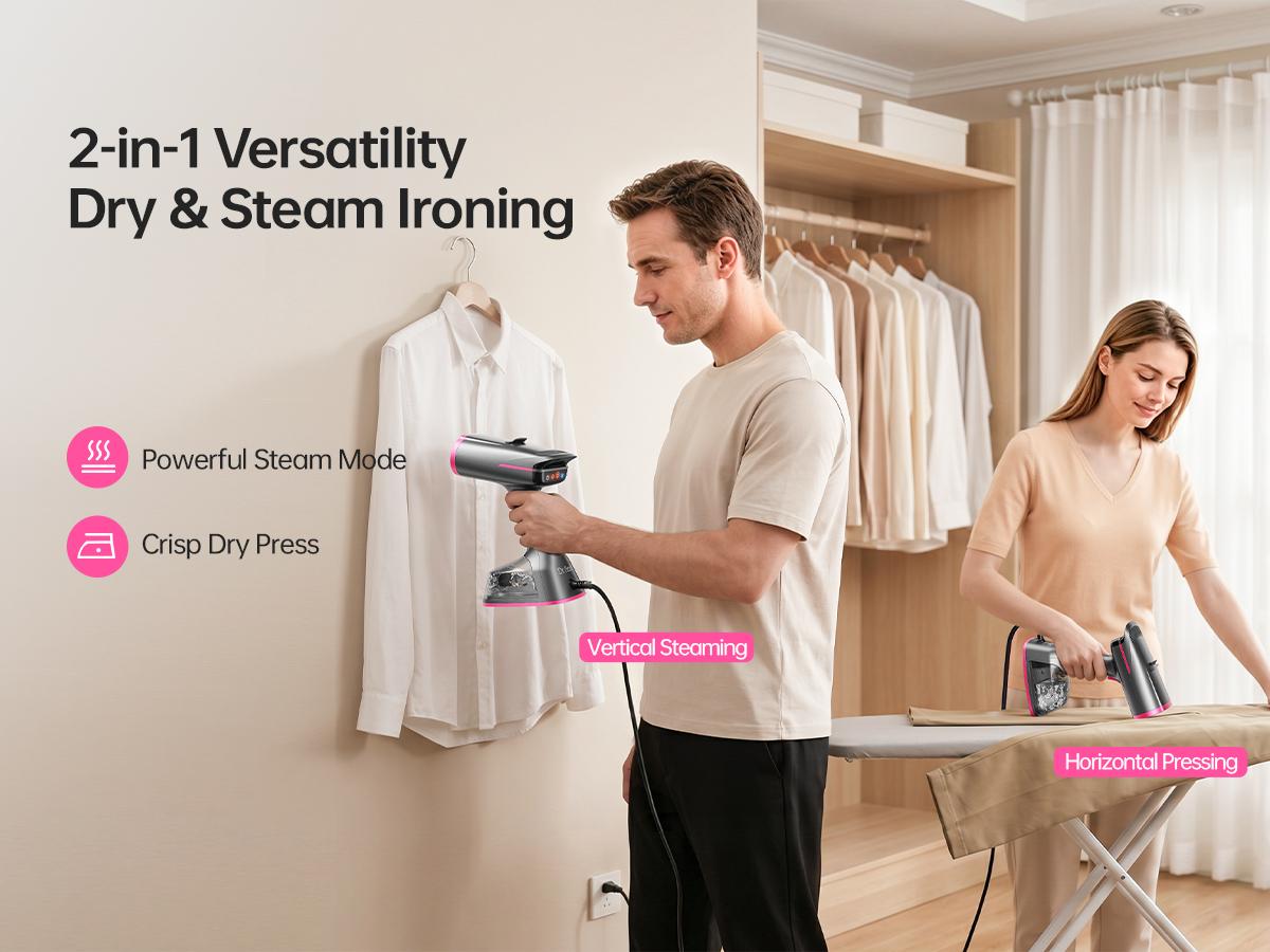 Dr.flash Vacuum Garment Steamer, Suction Steamer &Iron 2 In 1,270ml Big Capacity, 1400W Handheld Clothes Steamer, Portable Travel & Household Iron for Clothes, Fabrics, Large Cerannic Heat Panel Dr.flash Vacuum Garment Steamer, Suction Steamer &Iron 2 In 1,270ml Big Capacity, 1400W Handheld Clothes Steamer, Portable Travel & Household Iron for Clothes, Fabrics, Large Cerannic Heat Panel