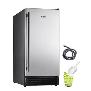 VEVOR Undercounter Built-in Ice Maker, 50 Lbs/Day Under Counter Ice Maker Machine with Drain Pump Reversible Door Stainless Steel, Freestanding Ice Maker for Commercial Home Kitchen