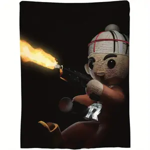 1 Fuerza Regida music print flannel blanket, super soft and comfortable for all seasons, perfect for sofa, bed, travel and camping