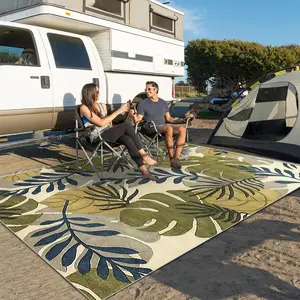 Outdoor Camping Rug, Waterproof Reversible Patio Rug, RV Camping Rug, Outside Indoor Outdoor Area Rug for Patio Deck Balcony Picnic Beach Decor