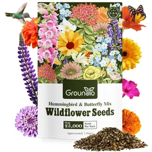 【2026 New】Premium Wildflower Seeds, 24 Vibrant Varieties, No Filler, Attract Hummingbirds & Butterflies, Annual & Perennial Blend Mix, 1oz Resealable Bulk Pack