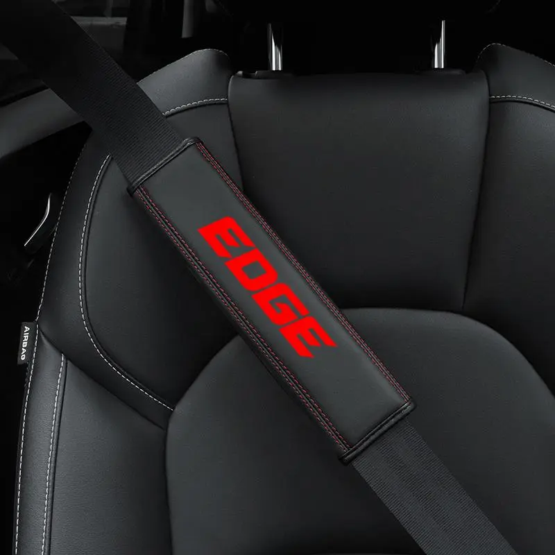 Car Seat Belt Shoulder Strap Cover, 4 Counts PU Leather Car Seat Belt Shoulder Pad, Universal Car Interior Accessories for Ford Edge, Car Accessory