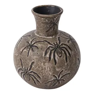 Creepy Crawler Ceramic Black Widow Spider Halloween Candy Bowl & Budvase Decor