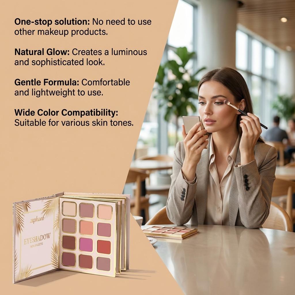 Zephoco Tropical Gold Makeup Complete Set – Eyeshadow, Blush, Lipstick, Foldable Makeup Palette for a Full Face Look